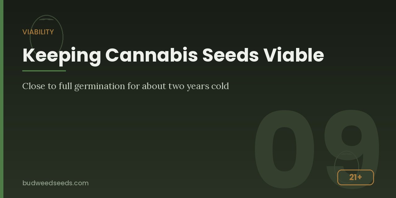 Seed storage panel showing viability held for about two years in cold storage